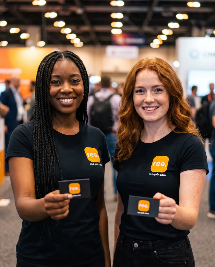 Two Reejob promoters handing out business cards